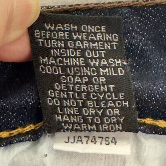 Slim Boot Low Rise Jeans Dark Wash Women 11/12R Thick Stitch Studs Whiskers Fade - Picture 15 of 16